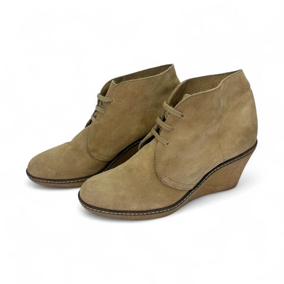 J.Crew Women's MacAlister Bootie 7 Tan Suede Leather Chukka Lace Up Ankle Boots - Picture 1 of 8